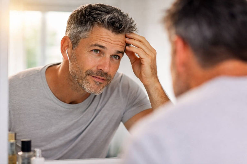 Mirror Check: The Five‑Second Gray Audit Every Guy Does at Dawn