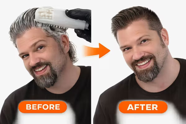 Before and after hair color results