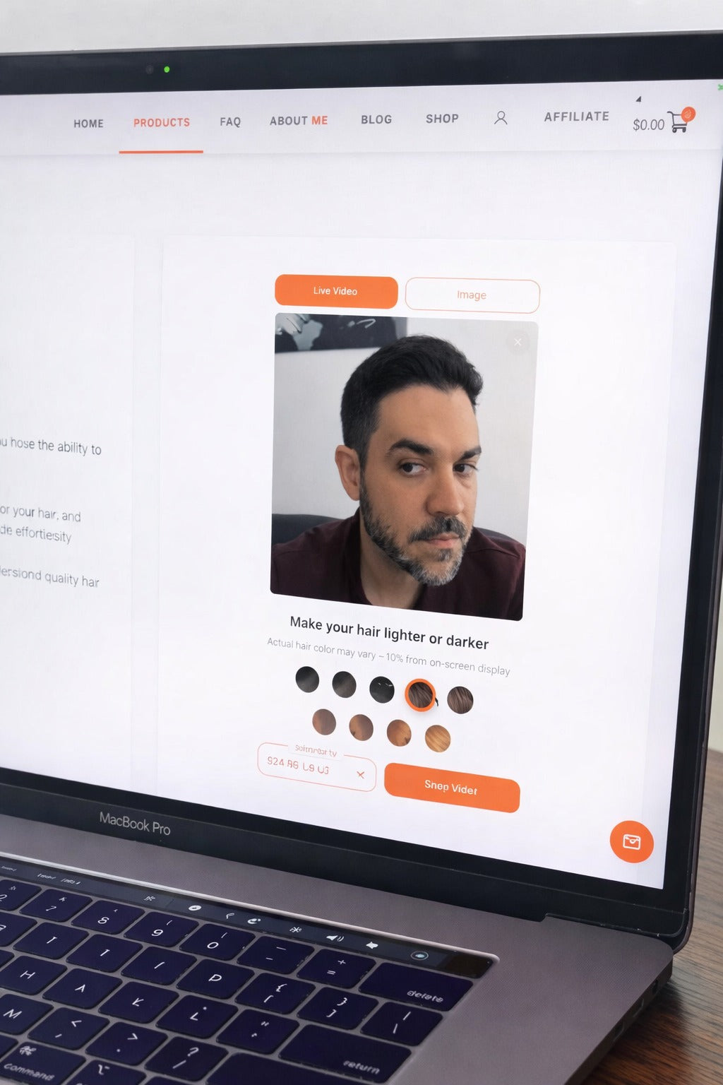 ME AI Color Matching on laptop